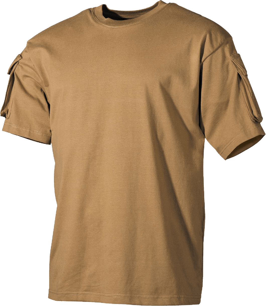 MFH T-Shirt mit Ärmeltaschen Coyote