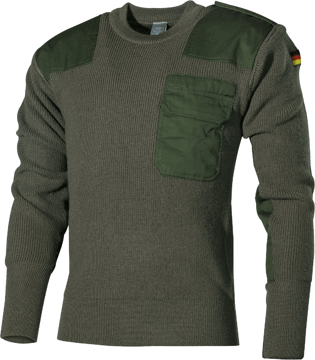 BW Pullover mit Tasche Polyacryl Oliv