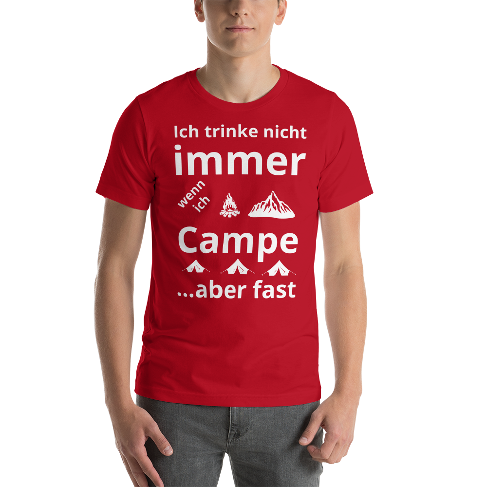 T-Shirt Camping trinken weiss